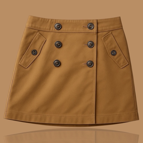 J. Crew Factory Tan Double-Button Cotton Mini Skirt Size 6 - Picture 1 of 13